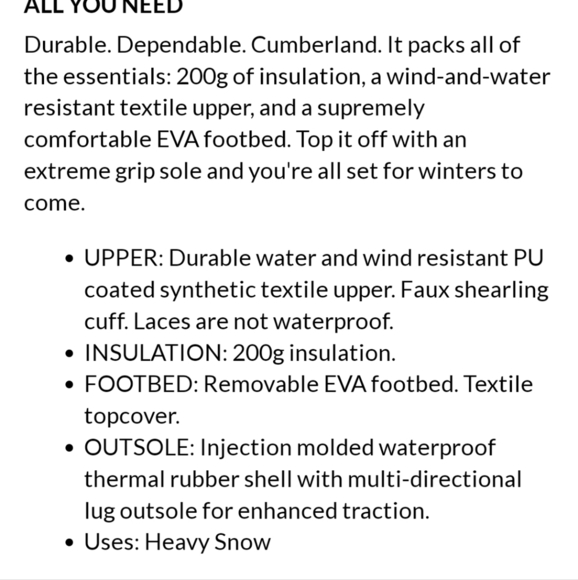 SOREL CUMBERLAND BOOTS IN BLACK, SZ 8 - Picture 16 of 16